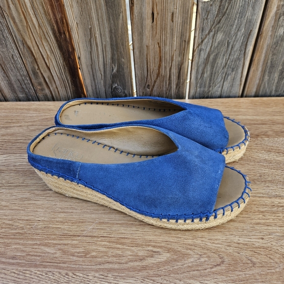 Franco Sarto Blue Suede Women's Slip-On Sandals Size 7 - Picture 11 of 16